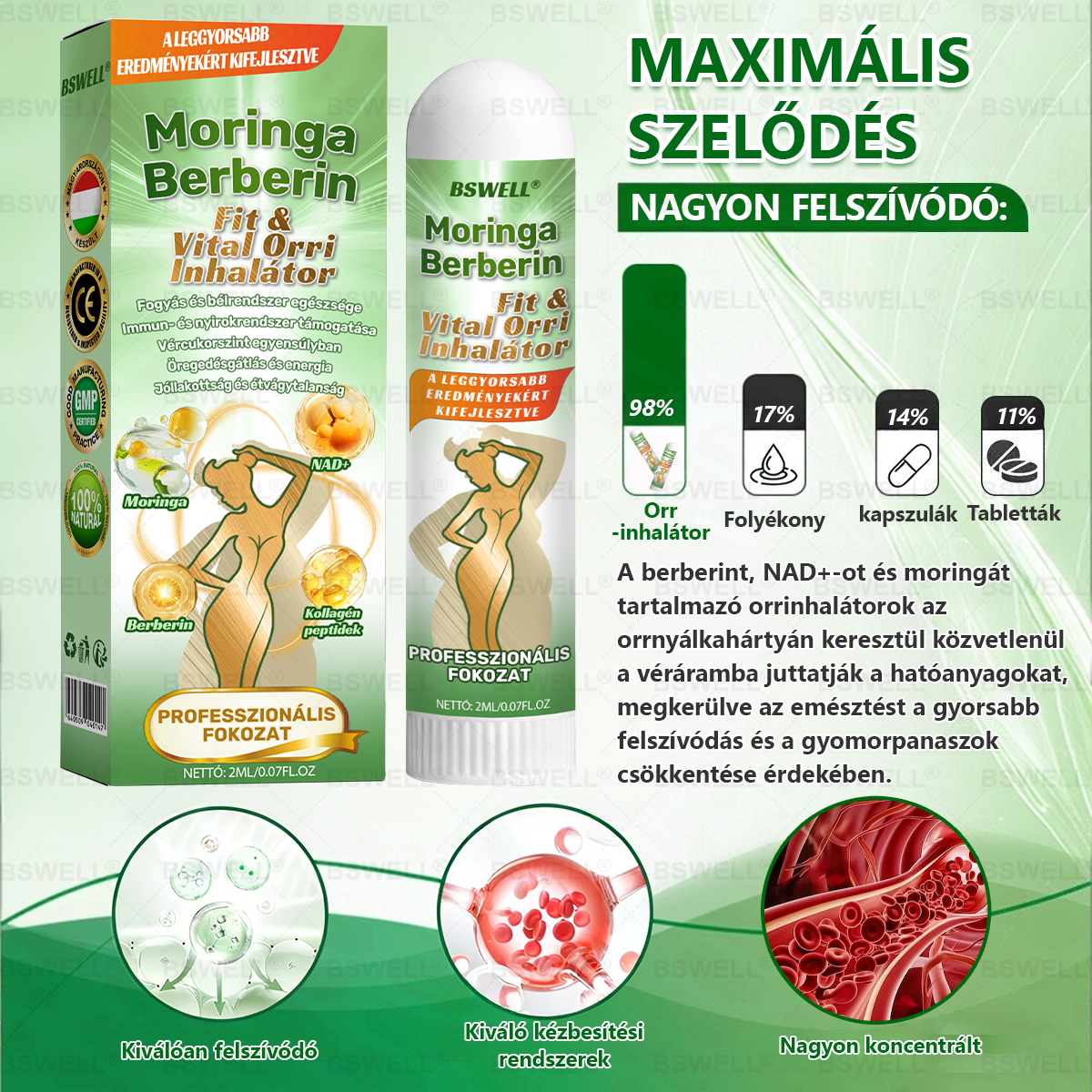 Hivatalos Bolt hu | 𝑩𝑺𝑾𝑬𝑳𝑳® Moringa x Berberine Fit & Vital Nasalis Inhalátor – (látható változások 7 napon belül) Berberine + Moringa Formula elhízás, laza bőr, cukorbetegség, alvási apnoe, ízületi problémák és mások számára