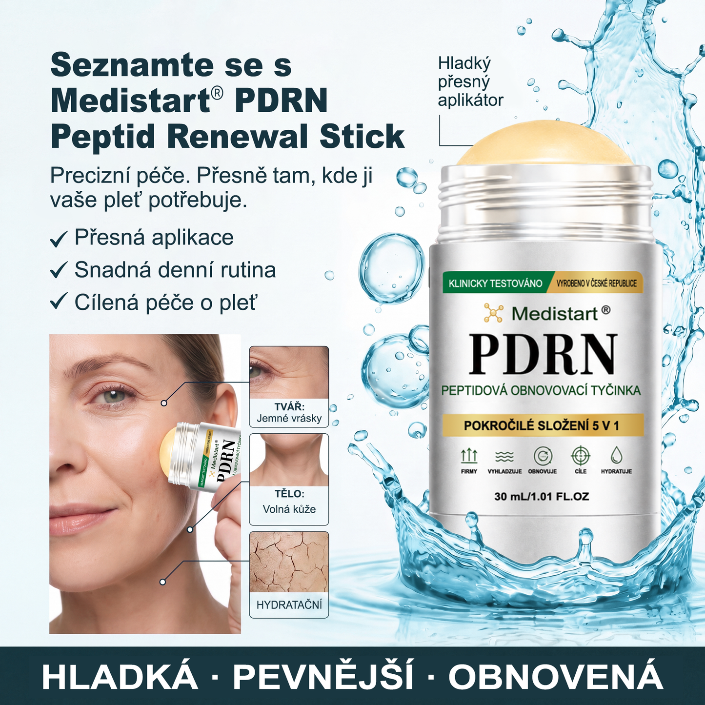 cz) Medistart® ☘️☘️ PDRN Tyčinka proti stárnutí pleti a pro cílenou obnovu skvrn （Pomáhá vyhlazovat vrásky, podporuje pevnější vzhled pleti a zlepšuje vzhled viditelných skvrn）
