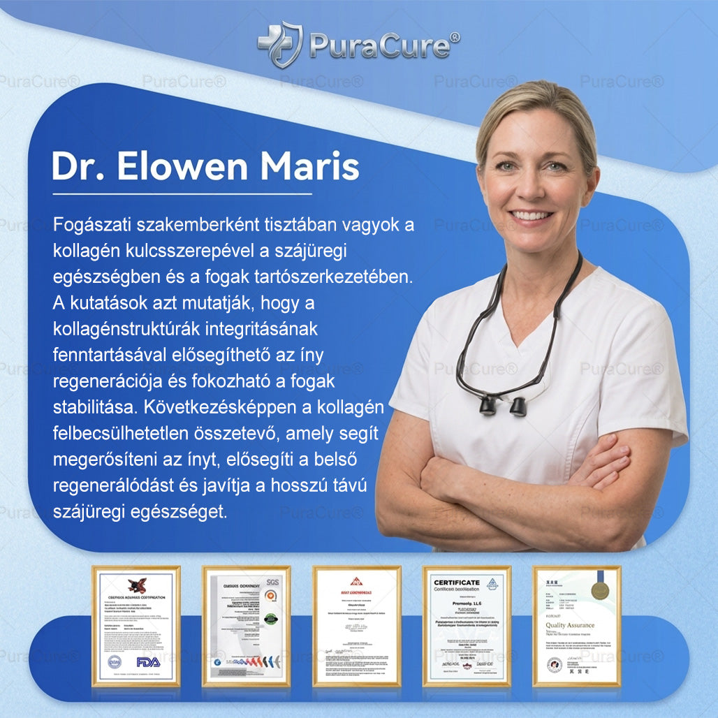 🦷PuraCure® többhatású fog- és ínyregeneráló szájvíz | Kollagén × posztbiotikumok × β-glükanáz