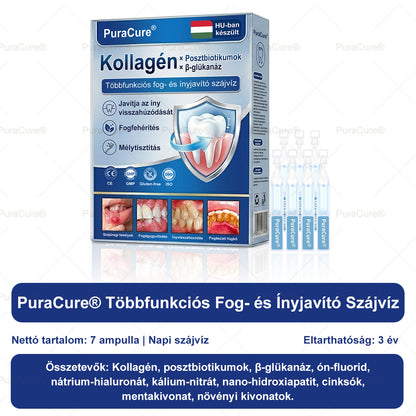 🦷PuraCure® többhatású fog- és ínyregeneráló szájvíz | Kollagén × posztbiotikumok × β-glükanáz
