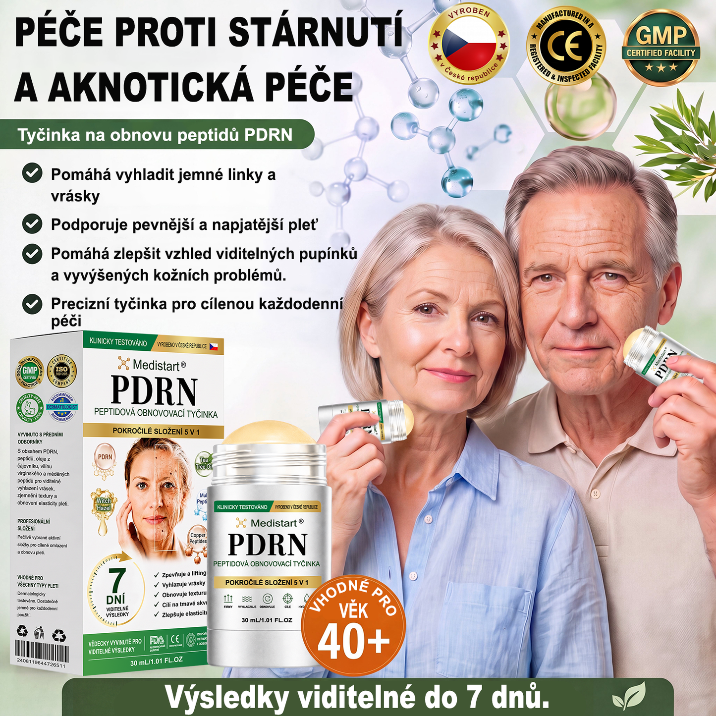 cz) Medistart® ☘️☘️ PDRN Tyčinka proti stárnutí pleti a pro cílenou obnovu skvrn （Pomáhá vyhlazovat vrásky, podporuje pevnější vzhled pleti a zlepšuje vzhled viditelných skvrn）