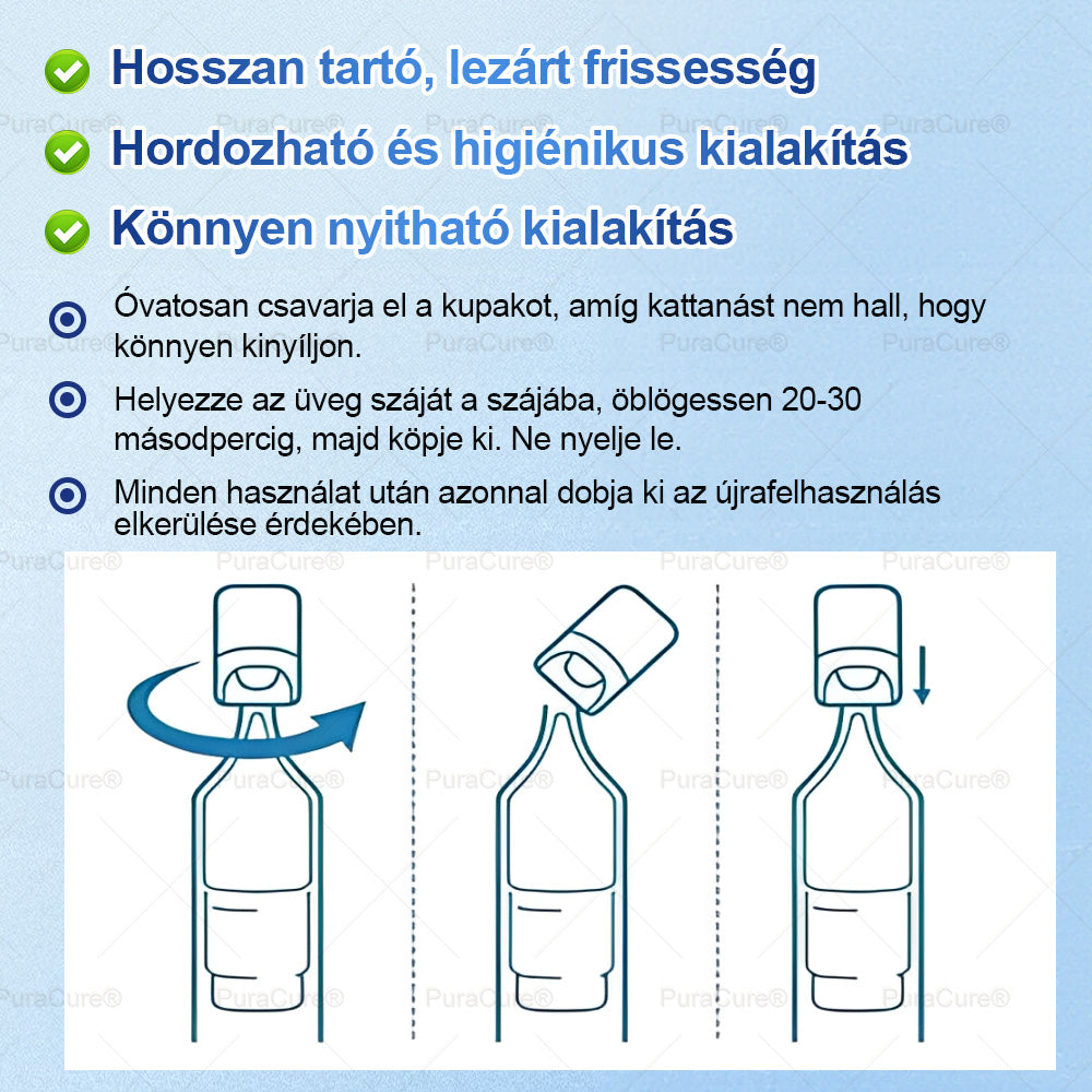 🦷PuraCure® többhatású fog- és ínyregeneráló szájvíz | Kollagén × posztbiotikumok × β-glükanáz