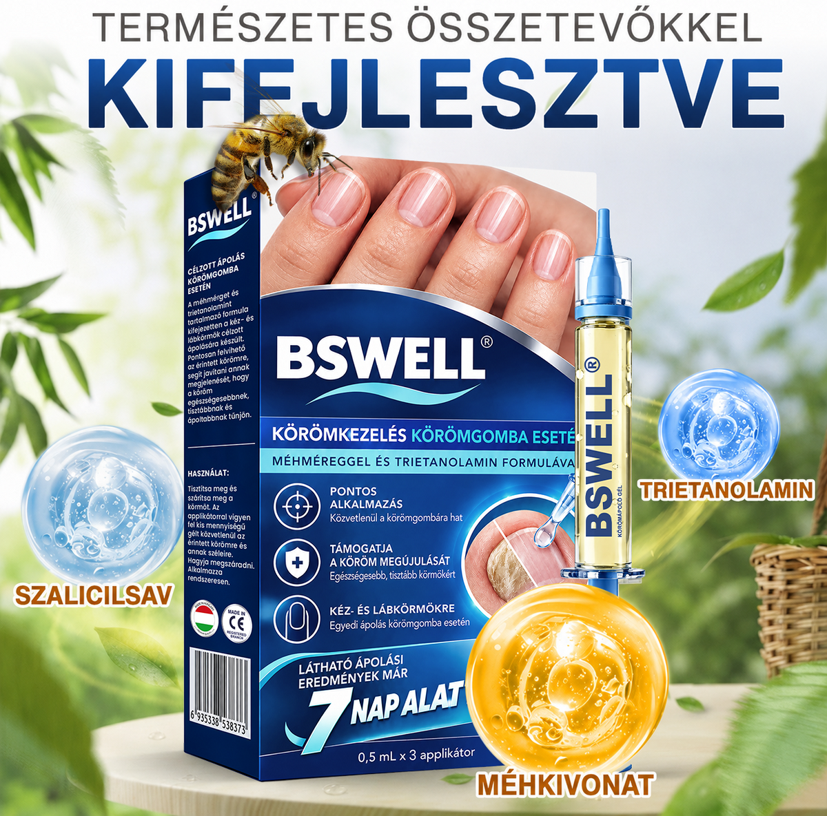 🩹🇭🇺 BSWELL® Gomba‑mentes méhméreg körömkezelés 💅🦶