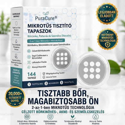 ✨ 2 az 1-ben mikrotűs és hidrokolloid tapasz🍀 | Kiálló anyajegyek, aknék, lapos szemölcsök és bőrnövedékek eltávolítására | Segít csökkenteni a ráncokat, hegeket és bőrhibákat | Láthatatlan tapasz az arcra és testre