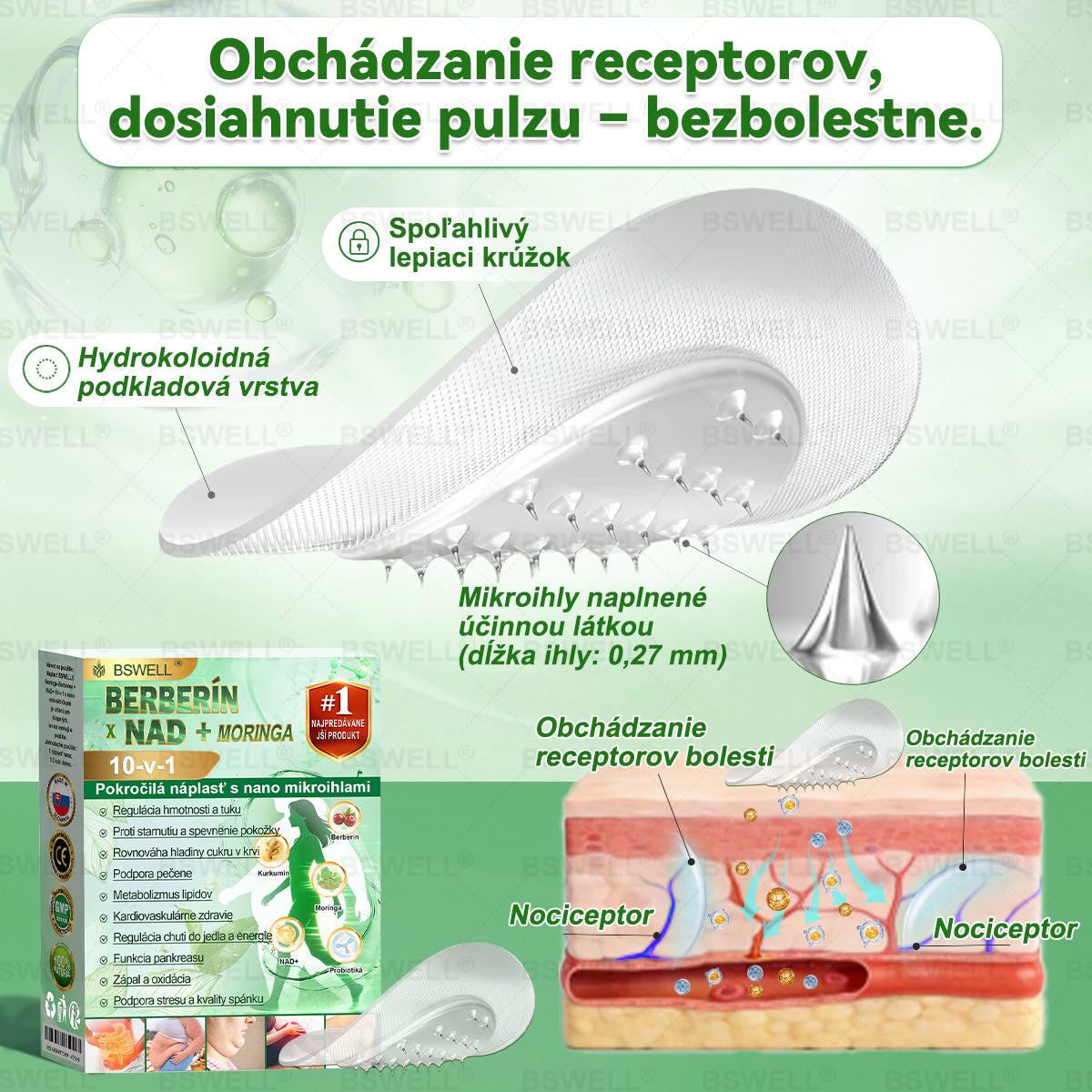BSWELL® Nano mikronidla chudnúci náplasť (Rýchlo raz denne, viditeľné zmeny do 28 dní) ✅ Pre obezitu, kardiovaskulárne zdravie, cukrovku, spánkovú apnoe, zdravie kĺbov, problémy s kĺbmi a ďalšie