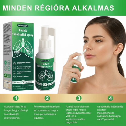 🍀BSWELL®  Fejlett Tüdőtisztító Spray -Támogatja a tüdő, a hörgők és az orrmelléküregek egészségét, elősegíti a légzőrendszer egészségét és a könnyebb légzést