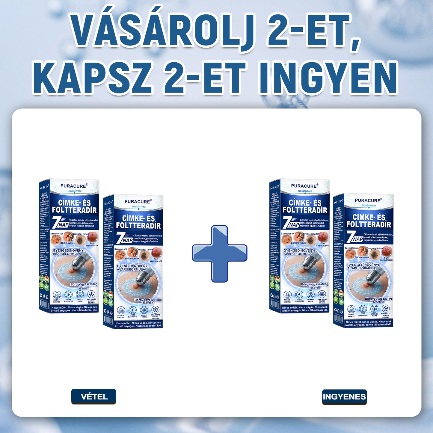 PuraCure® 👩‍⚕️ 7 Napos Bőrkinövés- és Anyajegyápoló Roller – Fájdalommentes, Hegmentes Bőrhibák Ellen