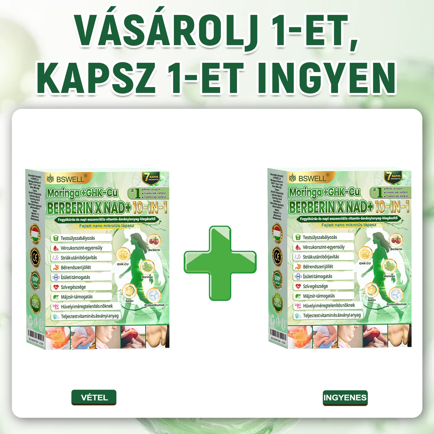 Hivatalos Áruház | Újdonság! 🍀 BSWELL® Moringa × Berberin × NAD+ 10 az 1-ben Nano Mikrotűs Tapasz (Naponta egyszer, látható változások 7 nap után) Berberin + Moringa Formula ✅ Elhízás, megereszkedett bőr, cukorbetegség, alvási apnoé, ízületi problémák