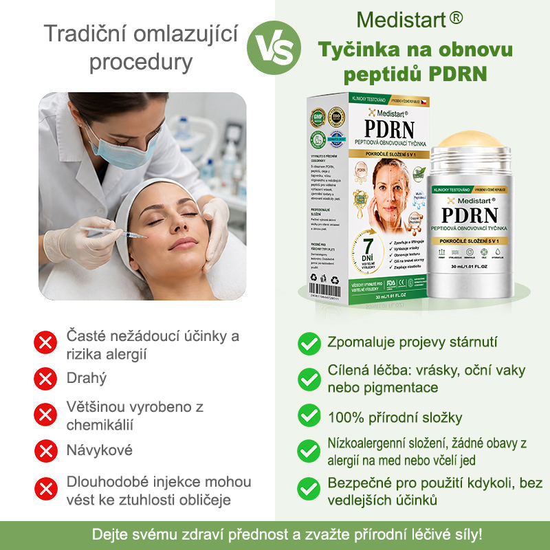 cz) Medistart® ☘️☘️ PDRN Tyčinka proti stárnutí pleti a pro cílenou obnovu skvrn （Pomáhá vyhlazovat vrásky, podporuje pevnější vzhled pleti a zlepšuje vzhled viditelných skvrn）