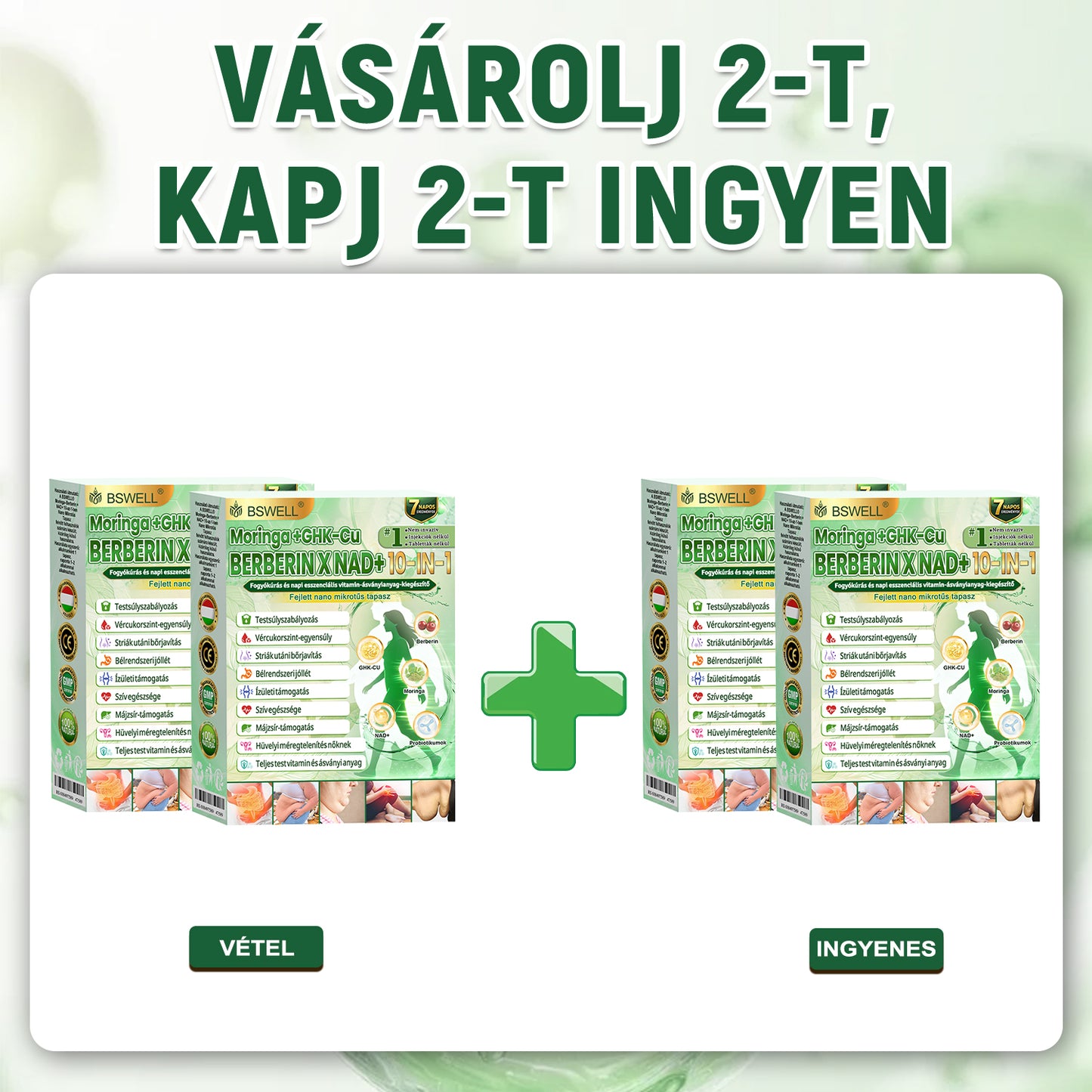 Hivatalos Áruház | Újdonság! 🍀 BSWELL® Moringa × Berberin × NAD+ 10 az 1-ben Nano Mikrotűs Tapasz (Naponta egyszer, látható változások 7 nap után) Berberin + Moringa Formula ✅ Elhízás, megereszkedett bőr, cukorbetegség, alvási apnoé, ízületi problémák