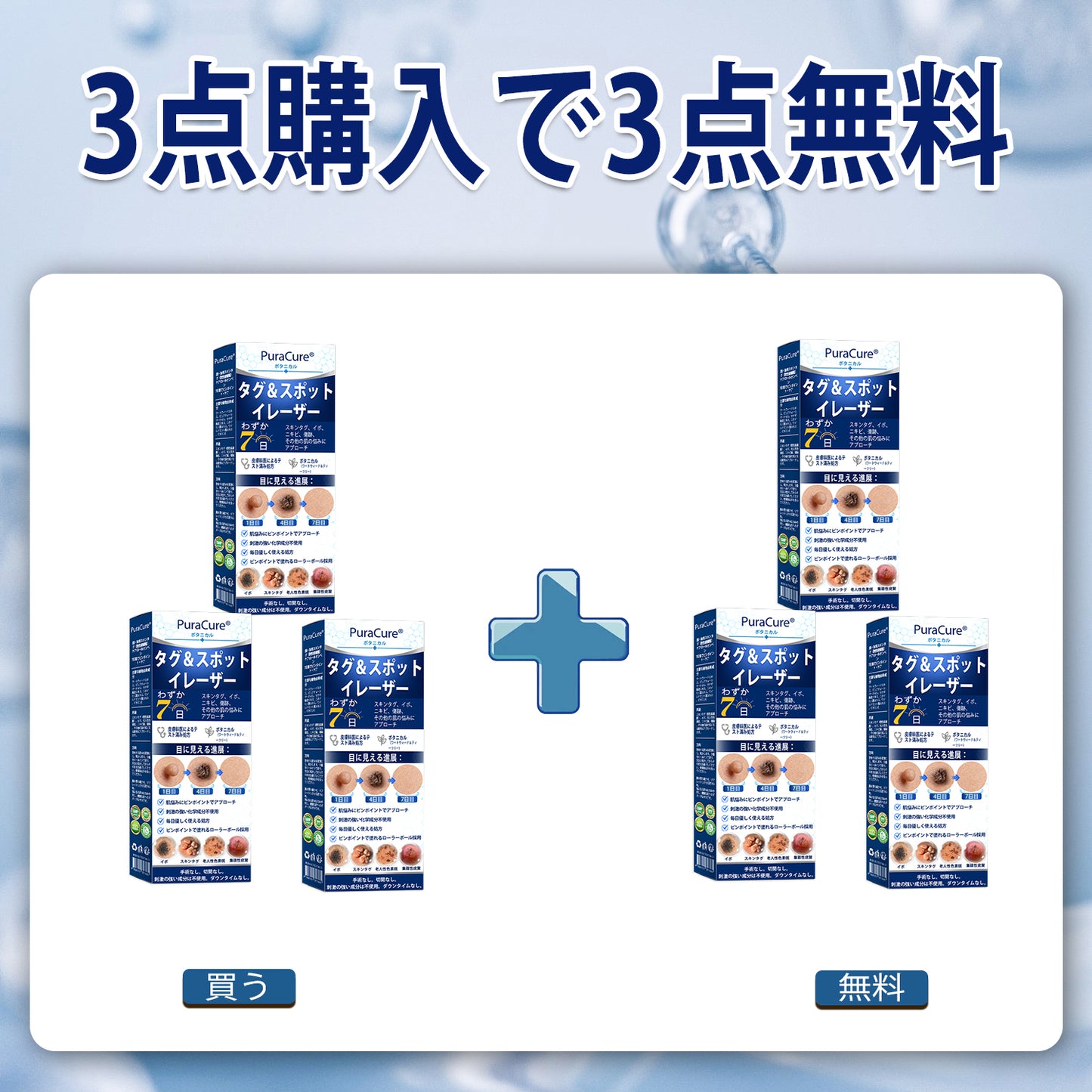 PuraCure®👩‍⚕️ 7日間で実感 イボ・気になる肌悩み用 消すローラーペン｜痛みなし・跡が残りにくい