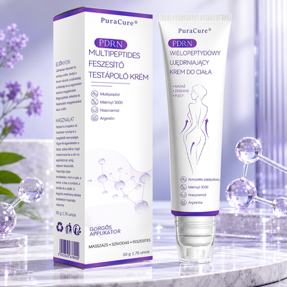 PuraCure® PDRN Multi-Peptid Masszírozó Testgörgős Krém – Öregedésgátlás, hidratálás, bőrfeszesítő és emelő hatás bőrjavítás, egyenletes bőrtónus, akne sötét foltok kezelése, szemölcsök és anyajegyek eltávolítása, valamint pikkelysömör enyhítése.