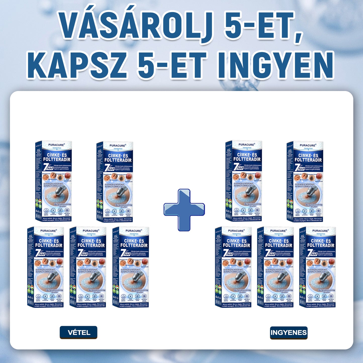 PuraCure® 👩‍⚕️ 7 Napos Bőrkinövés- és Anyajegyápoló Roller – Fájdalommentes, Hegmentes Bőrhibák Ellen