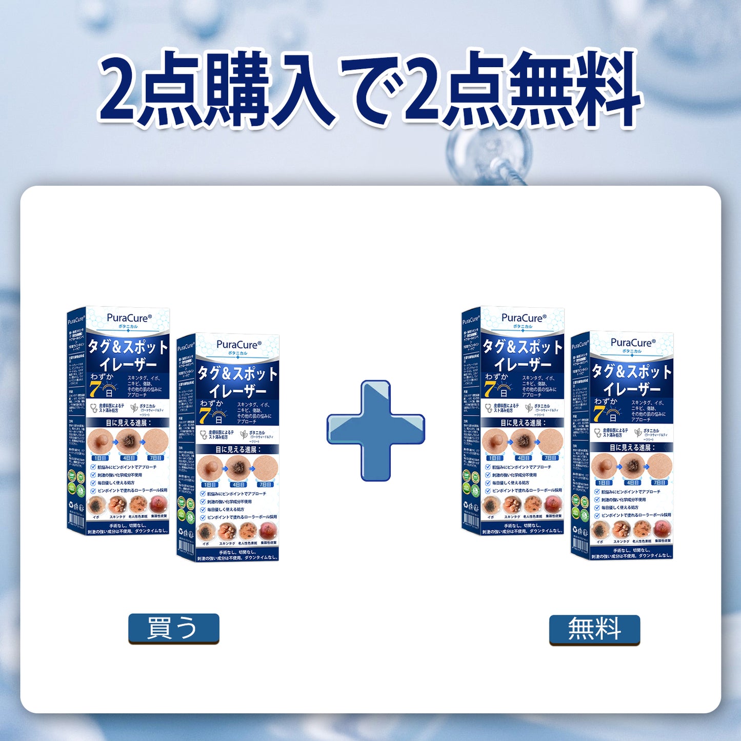 PuraCure®👩‍⚕️ 7日間で実感 イボ・気になる肌悩み用 消すローラーペン｜痛みなし・跡が残りにくい