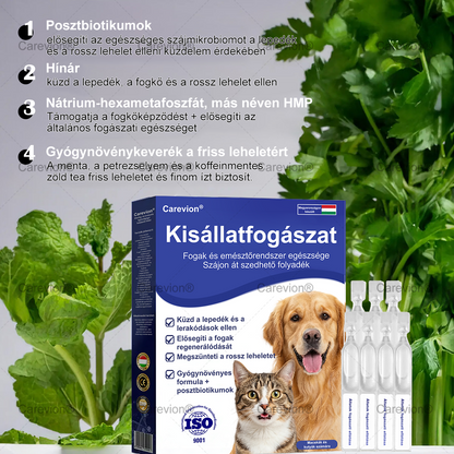 [Hivatalos Bolt]🐕‍🦺🐕‍🦺 Carevion® Pet Dental & Digestive Health Szájápoló Folyadék – Frissebb lehelet, kevesebb fogkő és támogatás az ínyregenerációhoz, stabilizálja a fogakat (macskák és kutyák számára) – Spórolj 70%-ot ma!