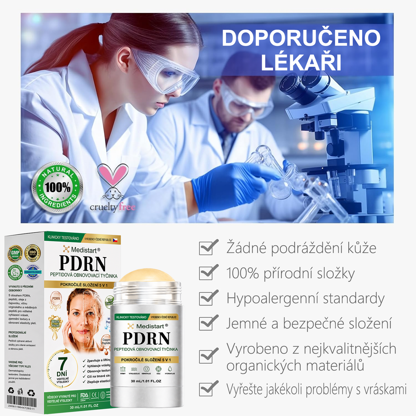 cz) Medistart® ☘️☘️ PDRN Tyčinka proti stárnutí pleti a pro cílenou obnovu skvrn （Pomáhá vyhlazovat vrásky, podporuje pevnější vzhled pleti a zlepšuje vzhled viditelných skvrn）