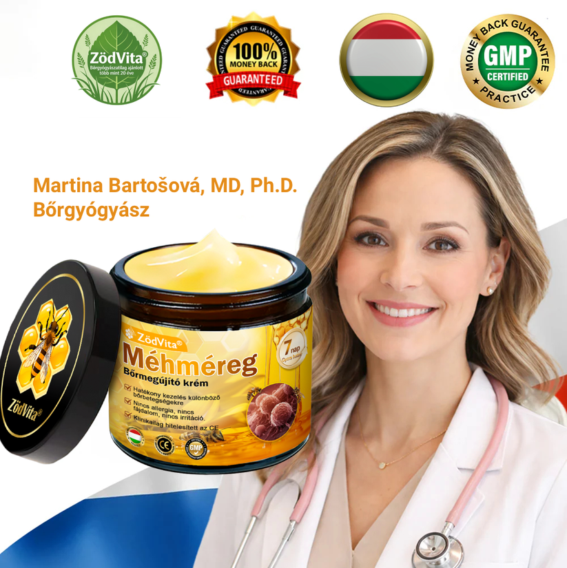 📦 Bőrgyógyász ajánlása ✨ ZödVita® Méhméreg Bőr Helyreállító Krém 🔥 Magyar fejlesztés, magyarországi gyártás és szállítás