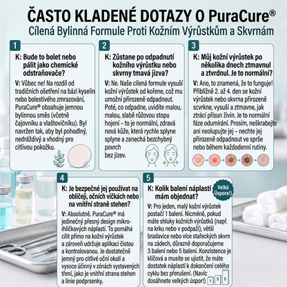 PuraCure® MIKROJEHLIČKOVÉ NÁPLASTI PRO ODSTRANĚNÍ KOŽNÍCH VÝRŮSTKŮ —— 7DENNÍ CÍLENÁ PÉČE PRO KOŽNÍ VÝRŮSTKY, BRADAVICE A VYSTOUPLÉ NEDOKONALOSTI POKOŽKY