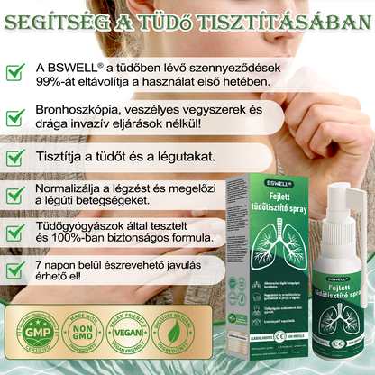 🍀BSWELL®  Fejlett Tüdőtisztító Spray -Támogatja a tüdő, a hörgők és az orrmelléküregek egészségét, elősegíti a légzőrendszer egészségét és a könnyebb légzést