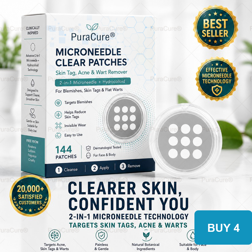 ✨2-in-1 Microneedle & Hydrocolloid Patch🍀| Removes Raised Moles, Acne, Flat Warts & Skin Tags | Helps Improve Wrinkles, Scars & Blemishes | Invisible Patches for Face & Body