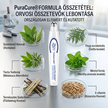 PuraCure® 👩‍⚕️ 7 Napos Bőrkinövés- és Anyajegyápoló Roller – Fájdalommentes, Hegmentes Bőrhibák Ellen
