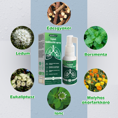 🍀BSWELL®  Fejlett Tüdőtisztító Spray -Támogatja a tüdő, a hörgők és az orrmelléküregek egészségét, elősegíti a légzőrendszer egészségét és a könnyebb légzést