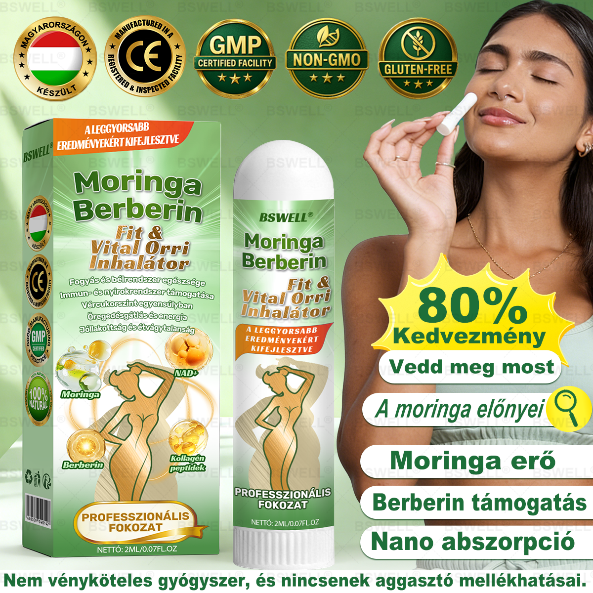 Hivatalos Bolt hu | 𝑩𝑺𝑾𝑬𝑳𝑳® Moringa x Berberine Fit & Vital Nasalis Inhalátor – (látható változások 7 napon belül) Berberine + Moringa Formula elhízás, laza bőr, cukorbetegség, alvási apnoe, ízületi problémák és mások számára